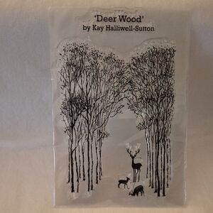 Woodland Scene With Deer Acrylic/Polymar Stamp For Cardmaking